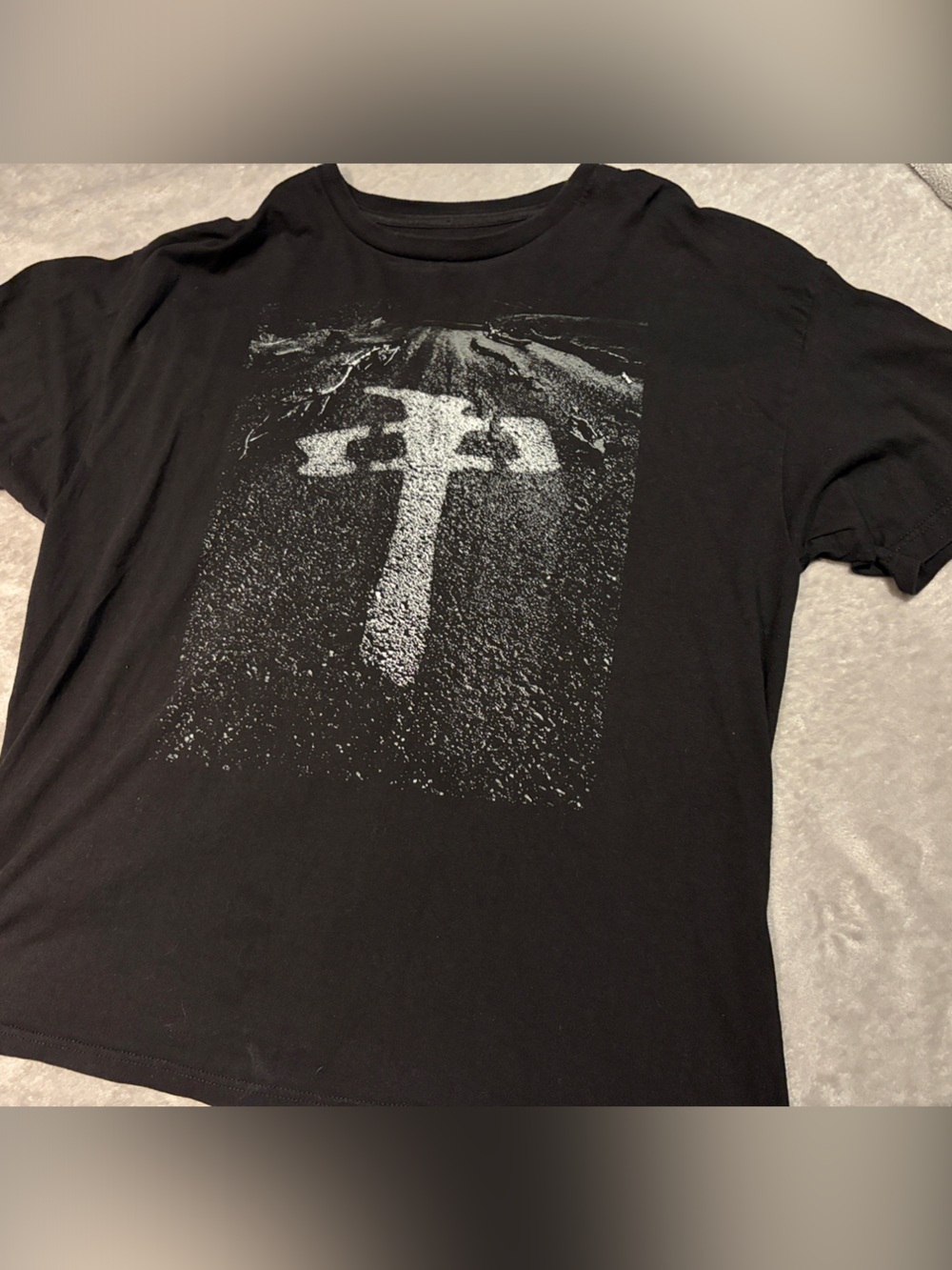 RDS Mens Black Tee - Road Marking Print